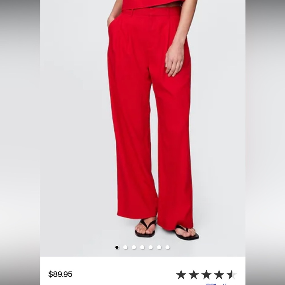 GAP Vibrant Red Wide Leg Pants